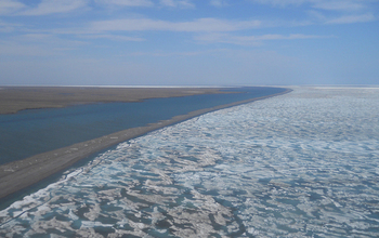 Beaufort Sea lagoons, bounded by ice, in a 2012 photo.